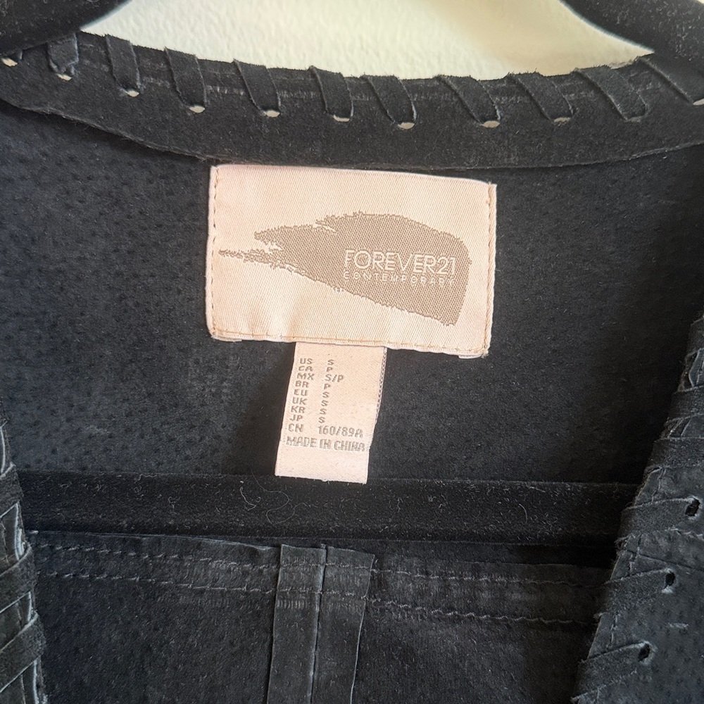 Black Suede Leather Jacket - Picture 3 of 4